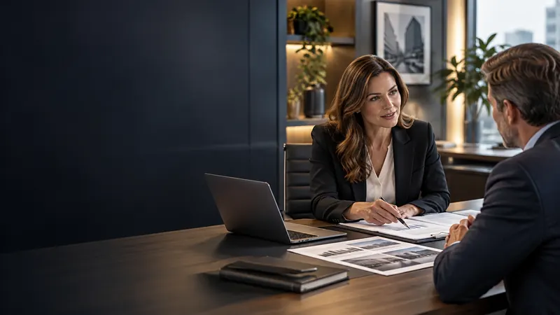 A specialist talking a client through their options